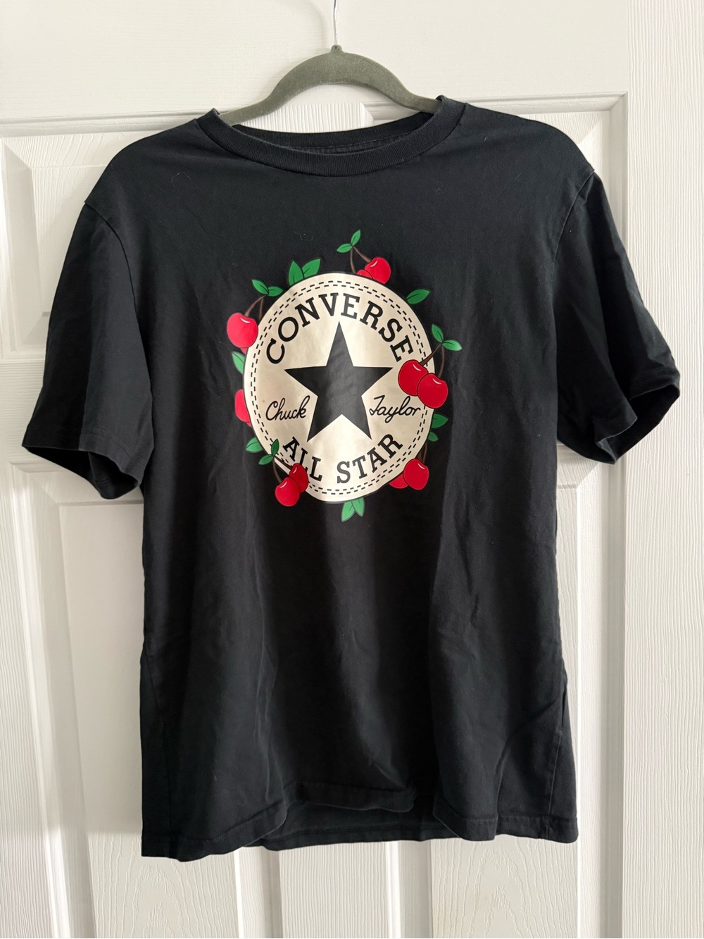 Converse Black Tee with White Chest Logo Mens Medium